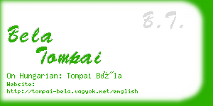 bela tompai business card